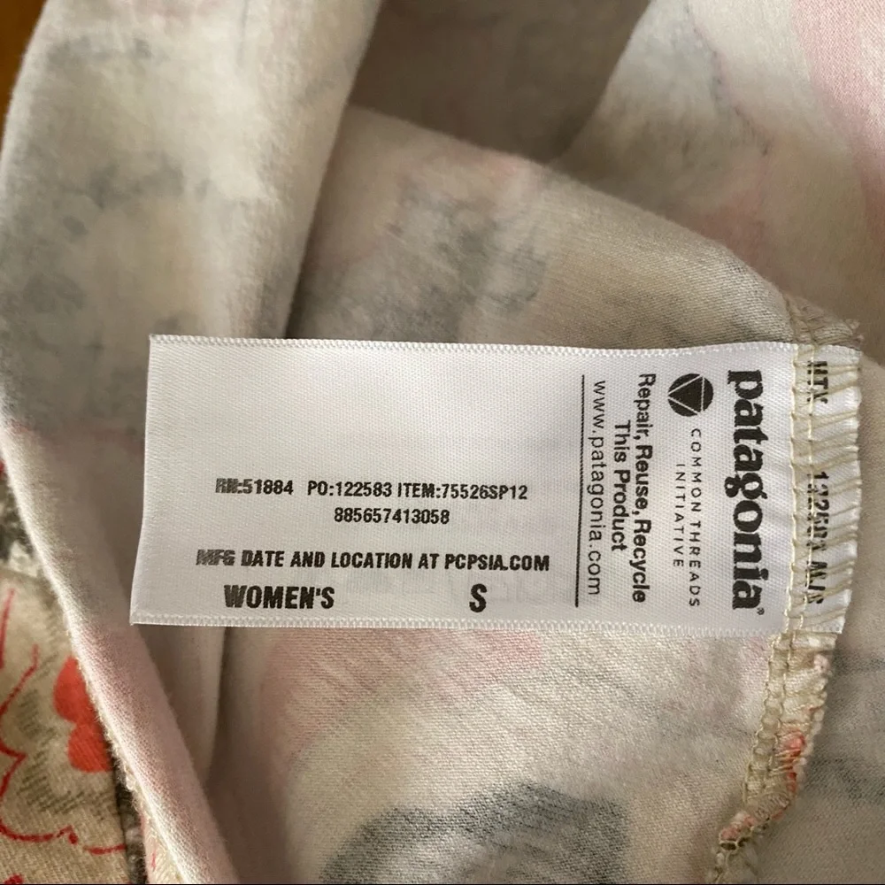 PATAGONIA • “Margot” Sleeveless V-Neck Organic Cotton Floral Dress - Size S - Picture 15 of 16